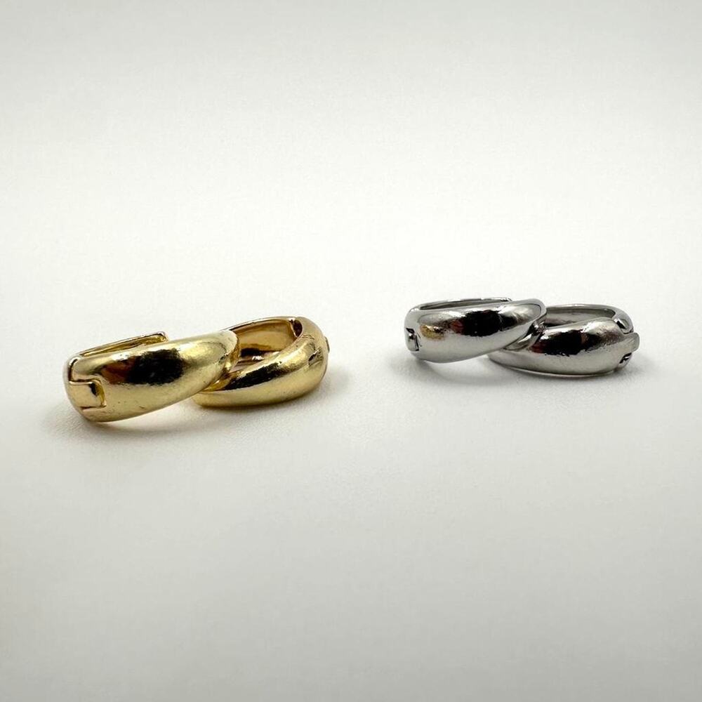 Gold silver hoop earrings